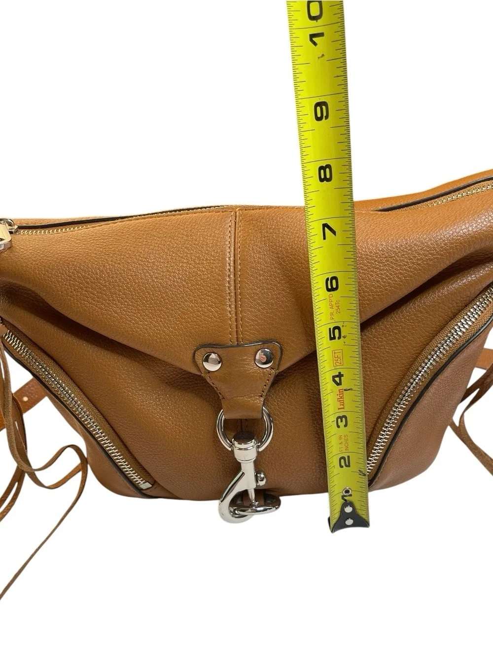 Rebecca Minkoff Small Julian Crossbody Bag Tan Silver Hardware Boho